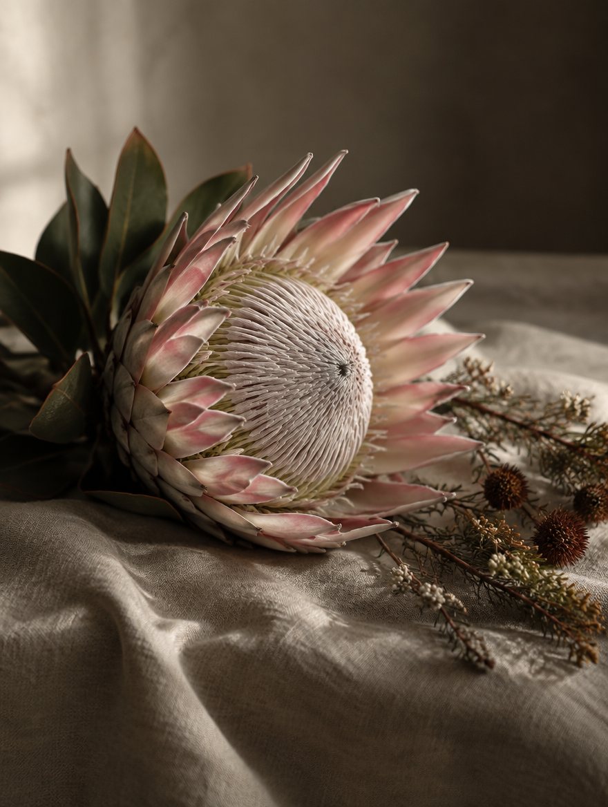 King Protea auf Leinen